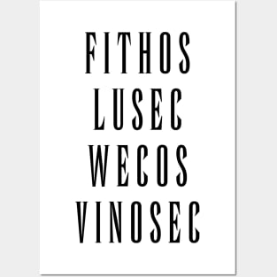 Fithos Lusec Wecos Vinosec Succession Of Witches Love (Black Text) Posters and Art